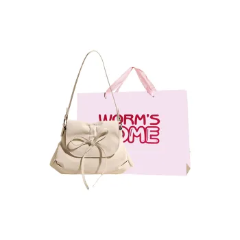 Worm's Home PU Crossbody Bag, Shoulder Bag Regular Women's Ecru/Light Gray/Black/Yellow