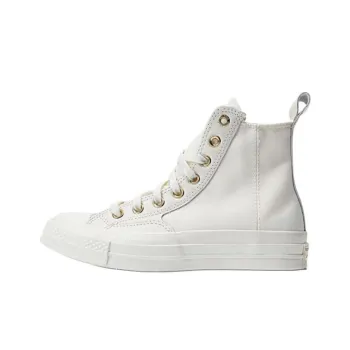 Converse Chuck Taylor All Star Non-slip Lightweight High-Top Skateboard Shoes Unisex White Gold