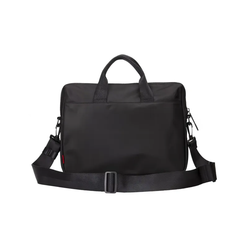 HUGO BOSS Recycled Material Briefcase, Portable Crossbody Bag, Shoulder Bag Men's Black-3