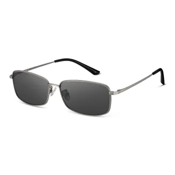 LOHO Alloy Rectangular Sunglasses Unisex Gunmetal