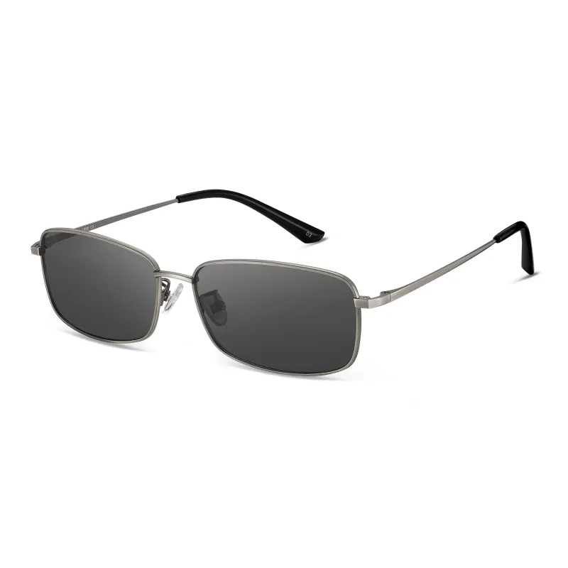 LOHO Alloy Rectangular Sunglasses Unisex Gunmetal-0