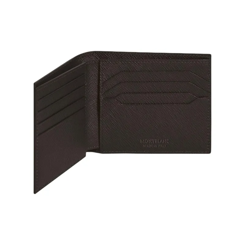MONTBLANC Full Grain Cow Leather Wallet Men's Gravel Brown-4