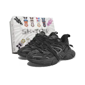 SK.TRIP Crossbow Series Chunky Sneakers Unisex Low Top Jet Black/Phantom Gray/Clear Azure Blue/Distressed Jet Black/Distressed Phantom Gray/Distressed Clear Azure Blue