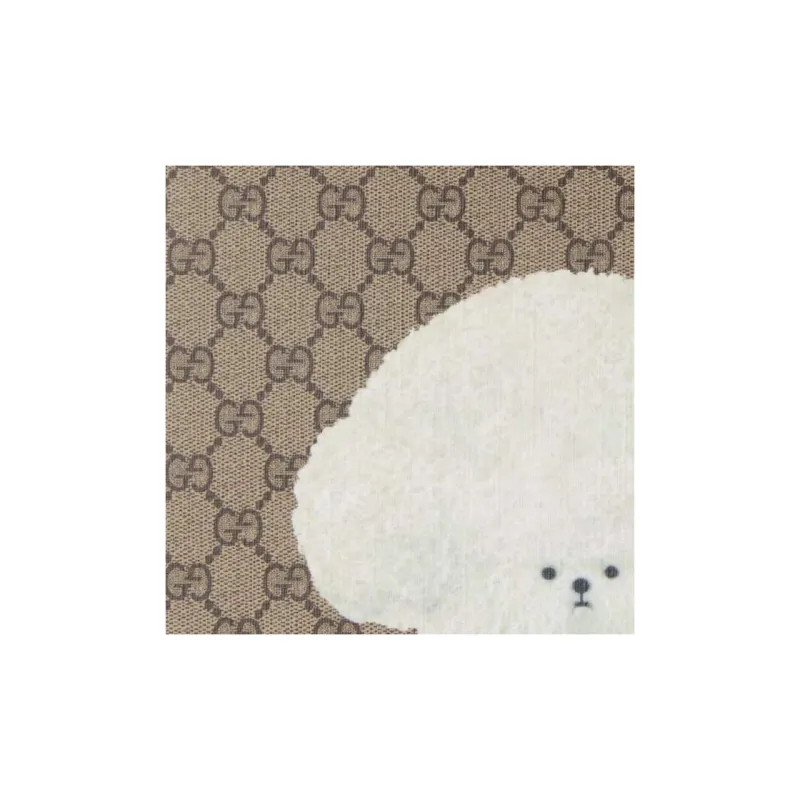 GUCCI Canvas Tote Bag, Shopping Bag, Canvas Bag, Handbag Kids' Beige & Ebony-7
