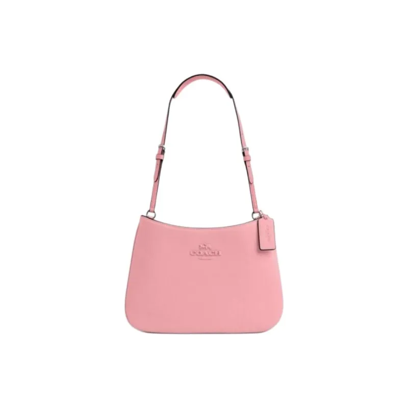 COACH Penelope Smooth Leather Handbag, Shoulder Bag Medium Size Women's Silver & Floral Pink-0