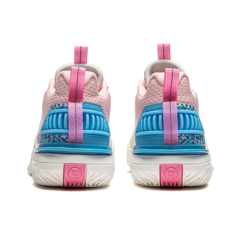 LiNing Storm 2024 Cushioning Breathable Lightweight Rebound Low Top Basketball Shoes Men's White Pink-5