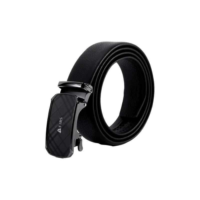 FIRS Formal Business Automatic Buckle Comfortable Elegance Top Grain Cow Leather Belts Men's 3.5cm-0