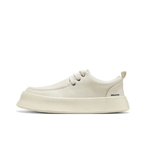 MiluJeJe Skateboard Shoes Men Low-Top Beige