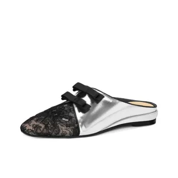 JESSICA SOPHIA Rubber Sole Sequins Slip Resistant Abrasion Resistant Wrap toe Slippers Women's Black