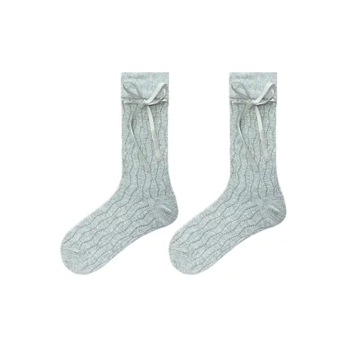 Evening Classroom Mid Calf Socks Women's 2 Pack Gray