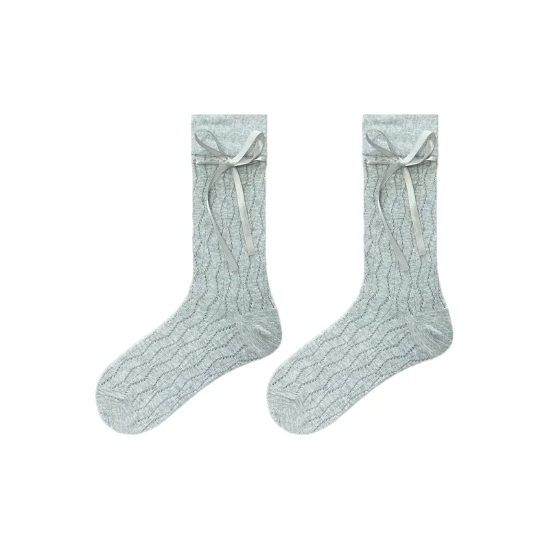 Evening Classroom Mid Calf Socks Women's 2 Pack Gray-0