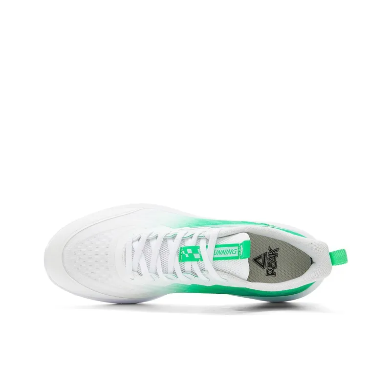 PEAK Abrasion Resistant Breathable Low Top Casual Running Shoes Men's White Green-2