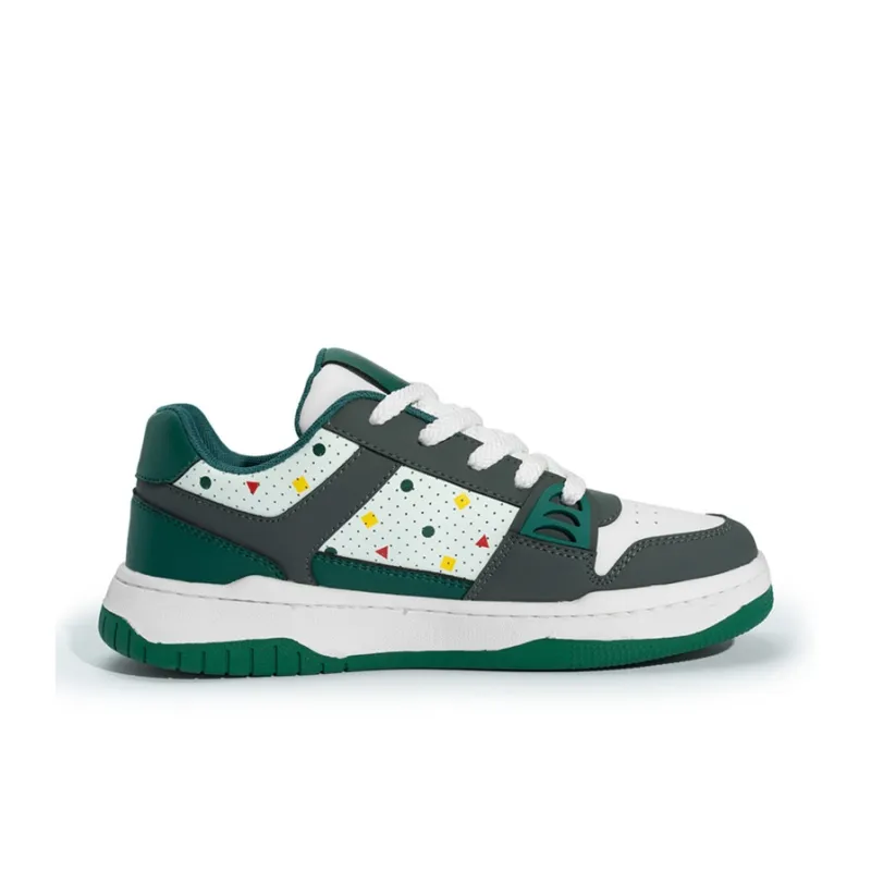 Seattle Palm Slip-Resistant Lightweight Breathable Low-Top Skateboard Shoes Unisex Gray Green-1