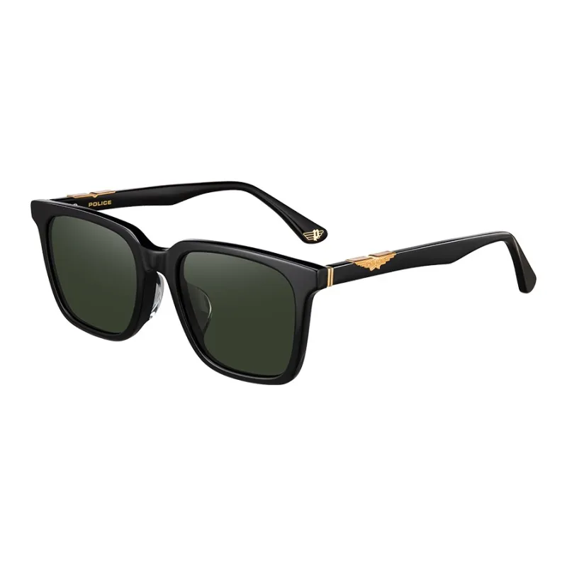 Police Plate Frame Square Sunglasses SPLP84K Unisex-0