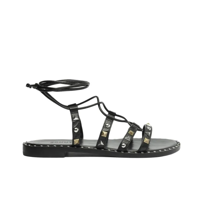 Schutz Makeena Roman Sandals Women's Black-1