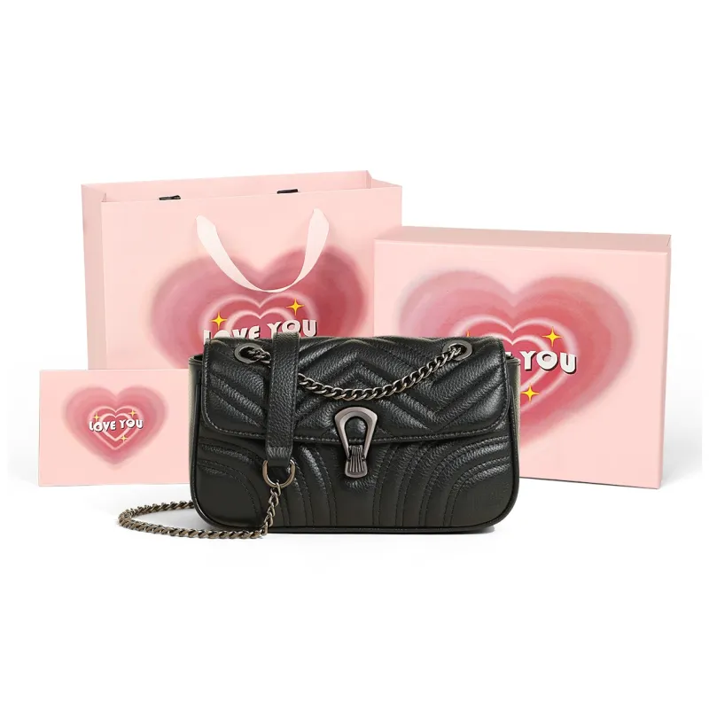 COMELY Cow Leather Patchwork Synthetic Leather Small Square Bag Shoulder Bag Crossbody Bag Small Size Women's Black-6