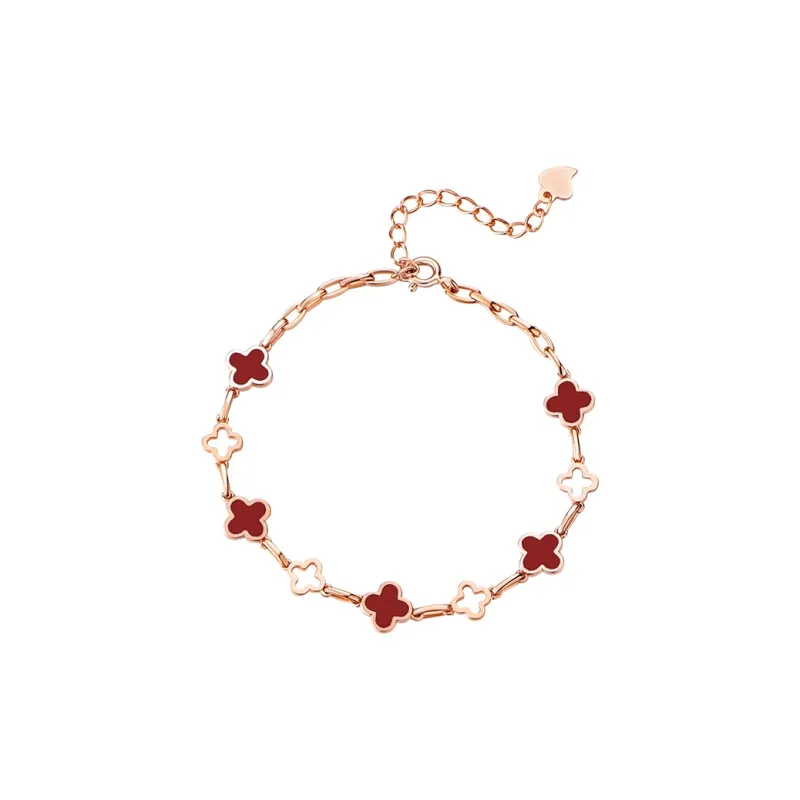 Trpopo Agate S925 Sterling Silver Bracelet Adjustable Rose Gold Women's-4