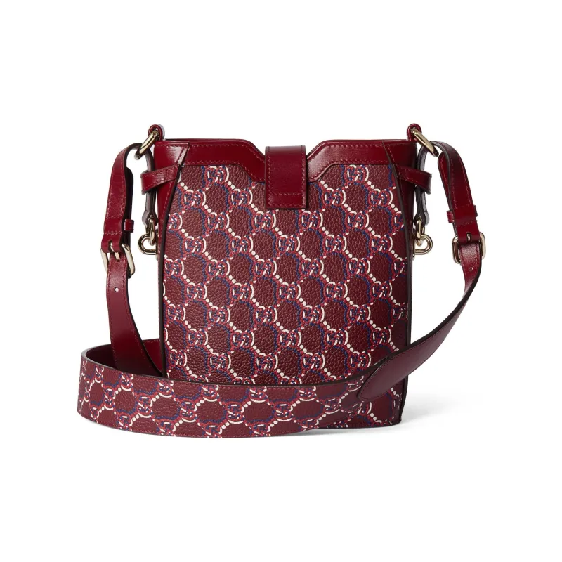 GUCCI Leather Bucket Bags Shoulder Bag Crossbody Bag Mini Women's Red-3