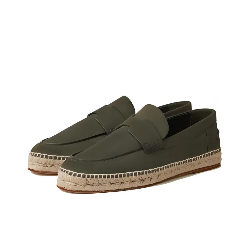 HERMES Trip Espadrilles Men's Dark Green-0