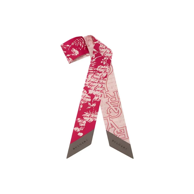 BVLGARI Silk Silk Scarves Women's Pink-0