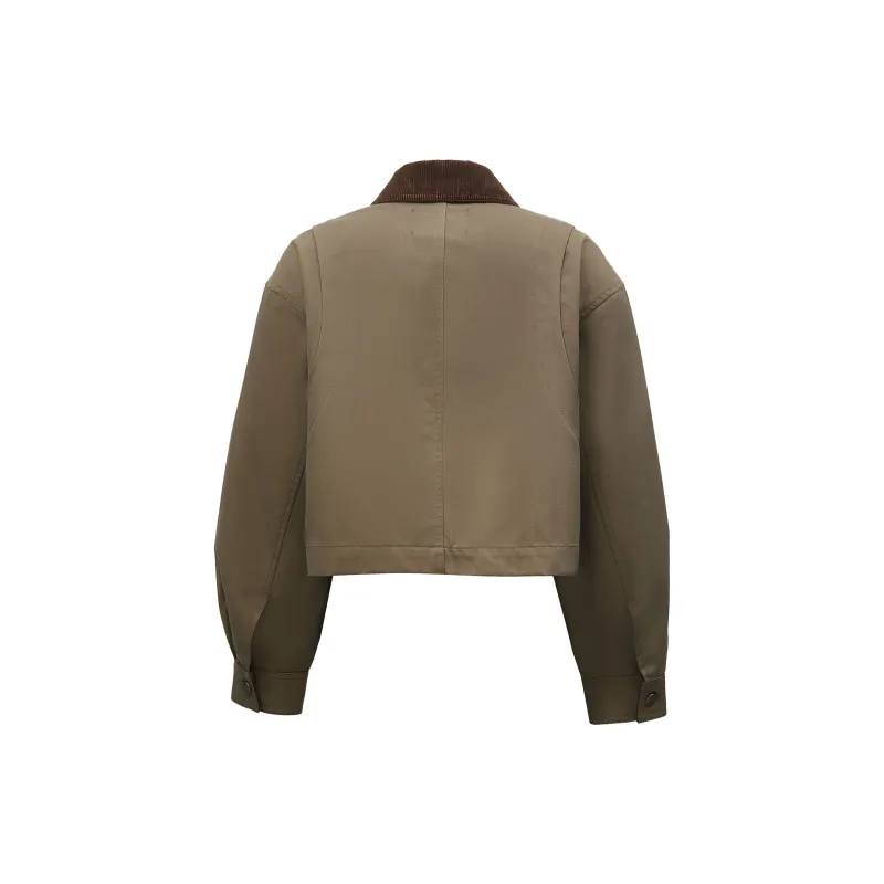 ONLY Cropped Coats Women's E05 Harbor Umber Green-1