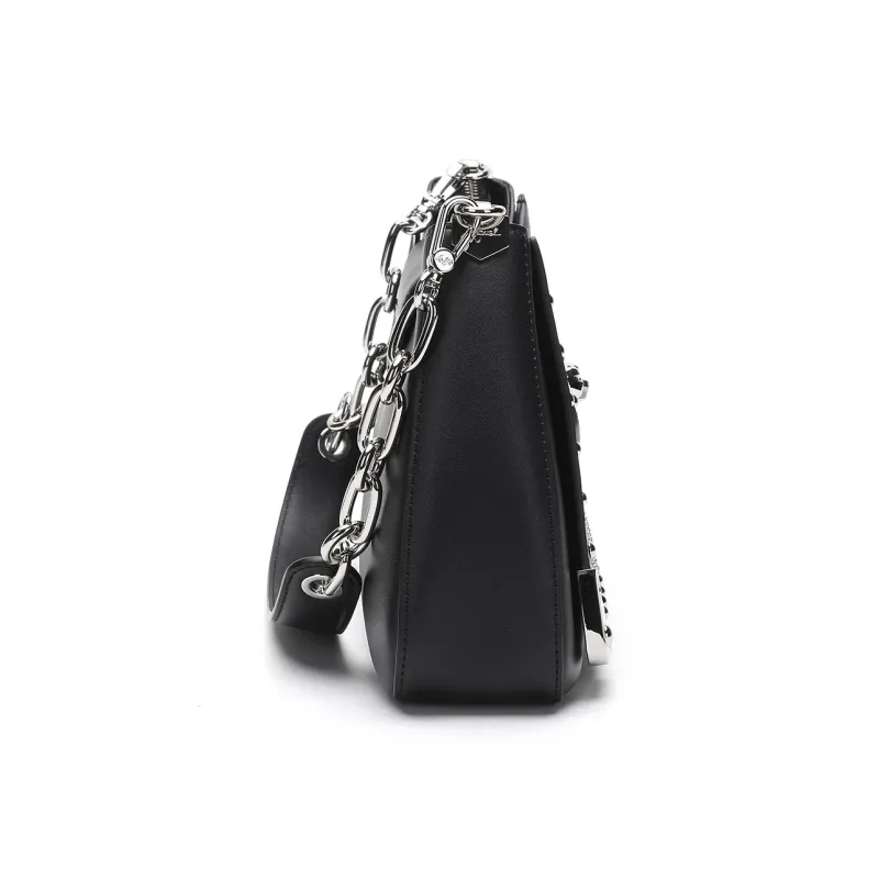 Miguel Vieira Cow Leather One Shoulder Handbag Regular Women's Black/Blue/Red-3
