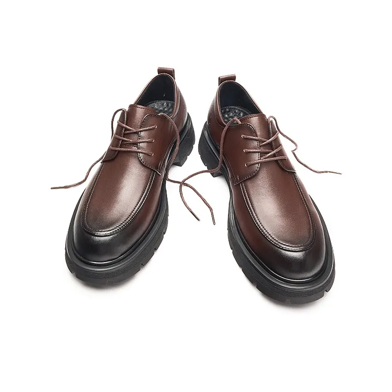 FAIRWHALE Dress Shoes Men Low Top Black/Brown-12
