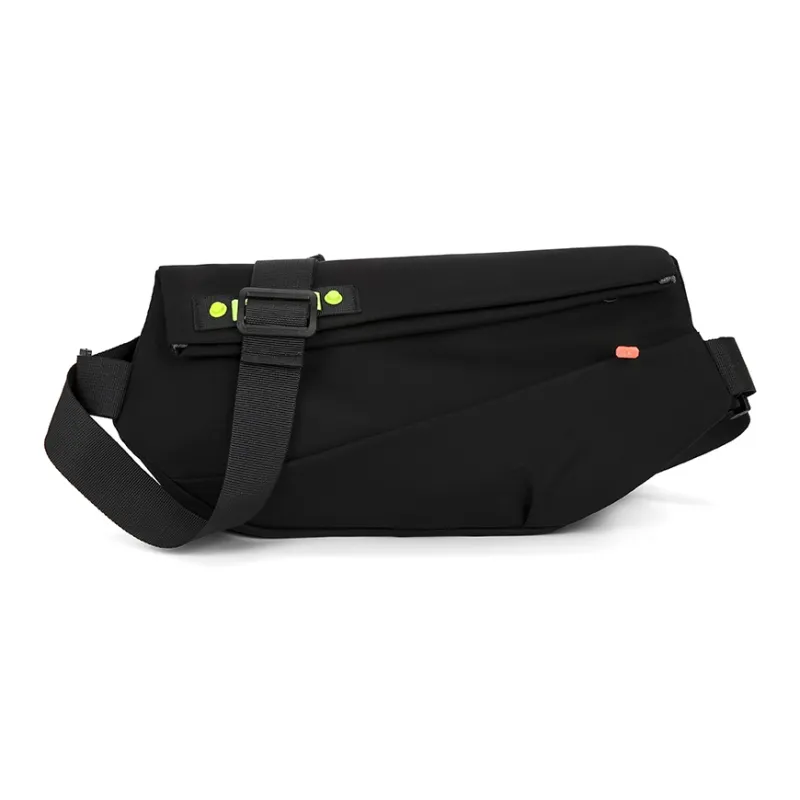 MOK Nylon Sling Bag Unisex Pure Black/Black/Green/Blue/Pink-0