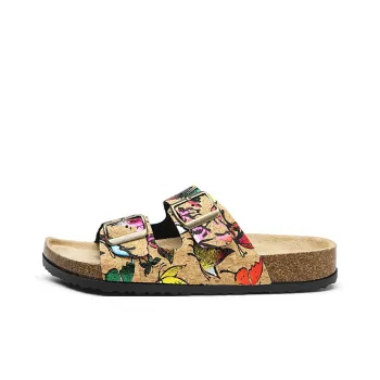 OUBT Slide Slippers Women's Multicolor Butterfly/Shimmering Butterfly