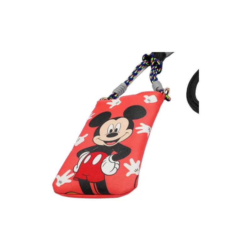 Disney Mickey Series PVC One Shoulder Cell Phone Pouch Regular Unisex Blue Black/Ecru/Red-2