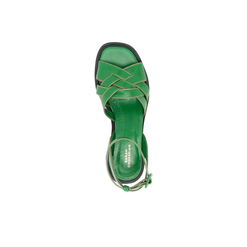 Sarah Chofakian Giverny Strap Sandals 4.5cm Women's Green-4
