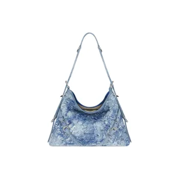 Givenchy Voyou Denim Handbag, Shoulder Bag Women's Medium Blue