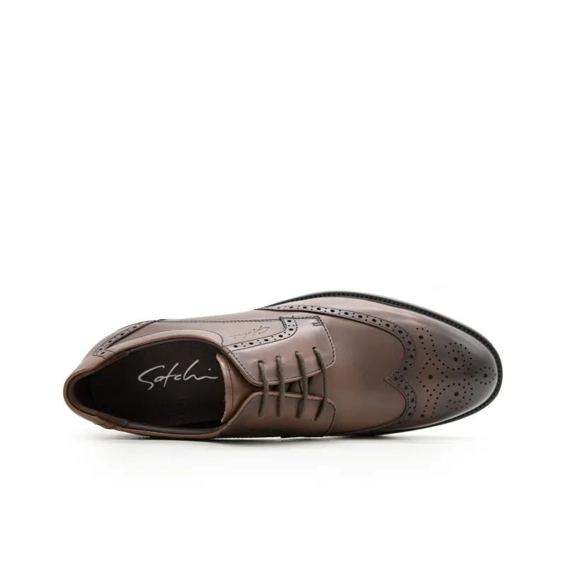 Satchi Dress Shoes Men Low Top Brown-3