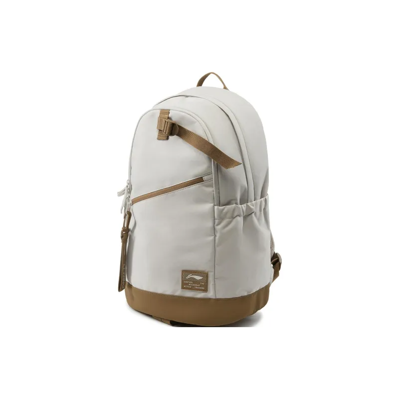 LiNing Polyester Backpack Unisex Oat Gray-1