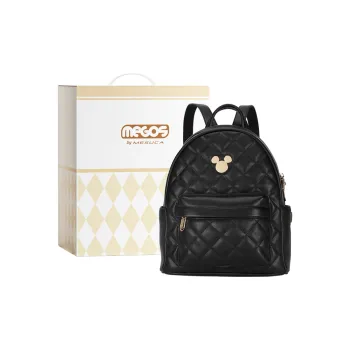 Disney Mickey Series Synthetic Leather Backpack Regular Unisex Black/White/Pink