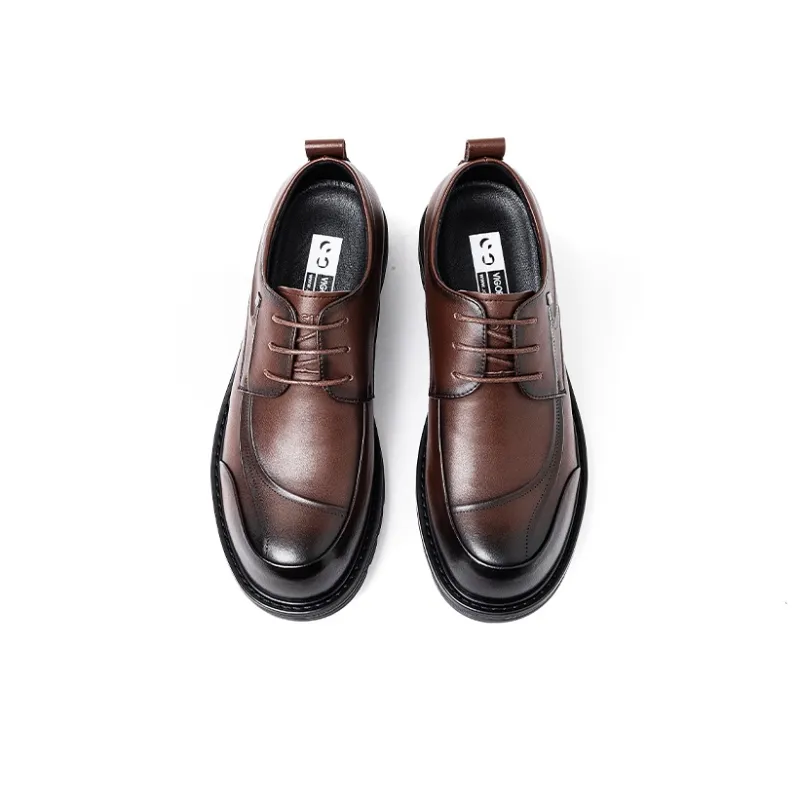 JOSINY Trendy Business Commute Lace-Up Dress Shoes Low-Top Men's Black-2