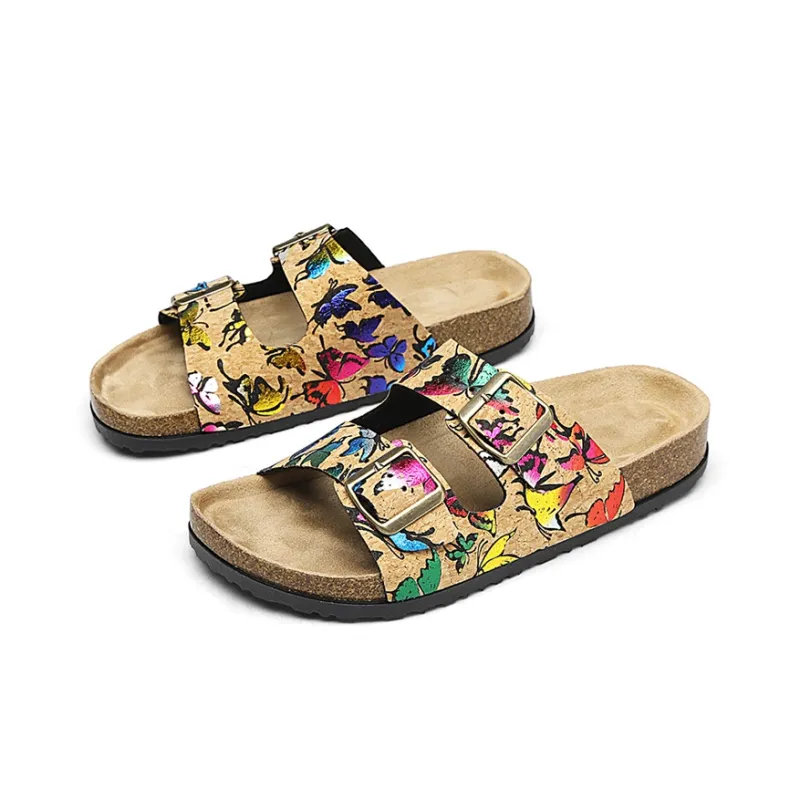 OUBT Slide Slippers Women's Multicolor Butterfly/Shimmering Butterfly-2