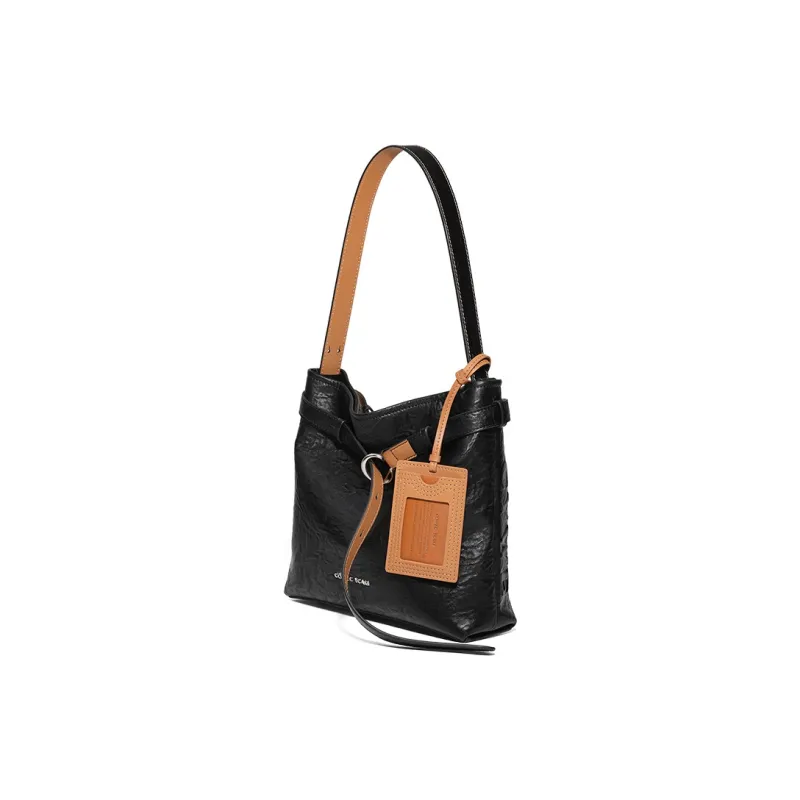 COWEC YCAKI Fabric Women's Bag Medium Size Women's Black/Denim Blue/Black Jacquard-1