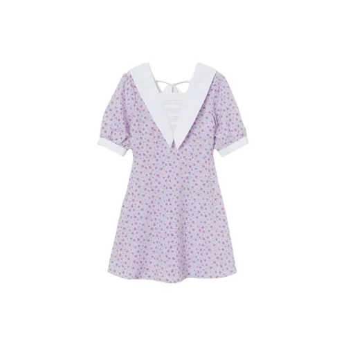 H&M Short-Sleeved Dresses Women's Light Purple