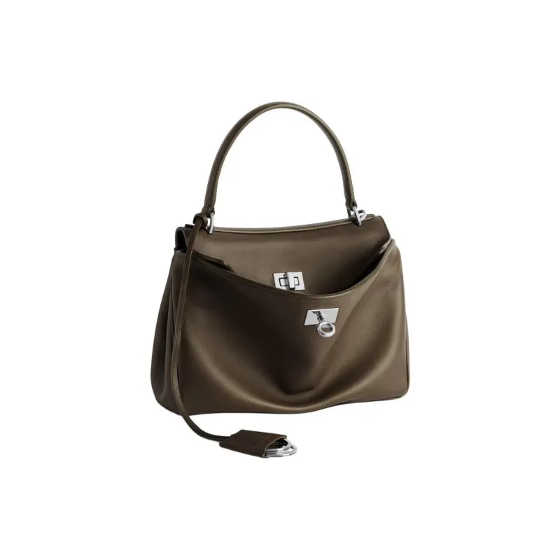 Balenciaga Smooth Calf Leather Shoulder Bag Crossbody Bag Handbag Mini Women's Dark Green-2