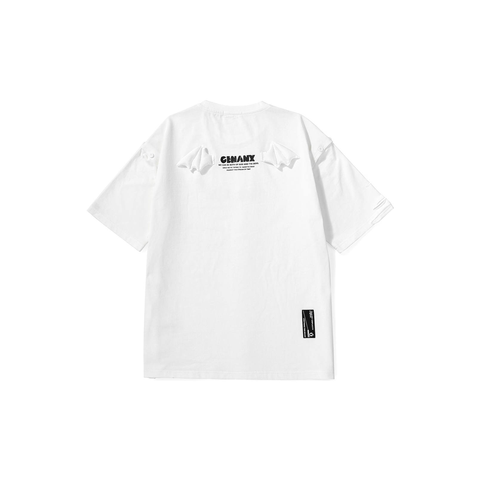 GENANX 柄プリントTシャツ ホワイト unisex Amazon.com: Genanx Men's Graphic Tee Unisex Cool Design T