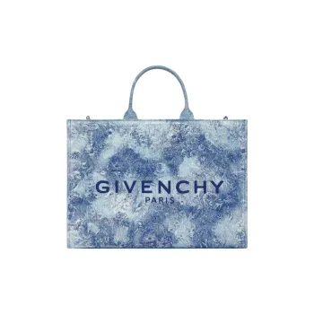GIVENCHY G Tote Washed Denim Tote Bag, Shopping Bag, Handbag Medium Size Women's Medium Blue