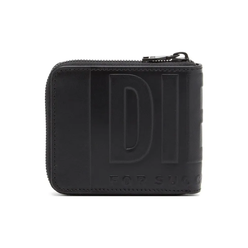 DIESEL Cow Leather Wallet Extra Small Men's Black-1