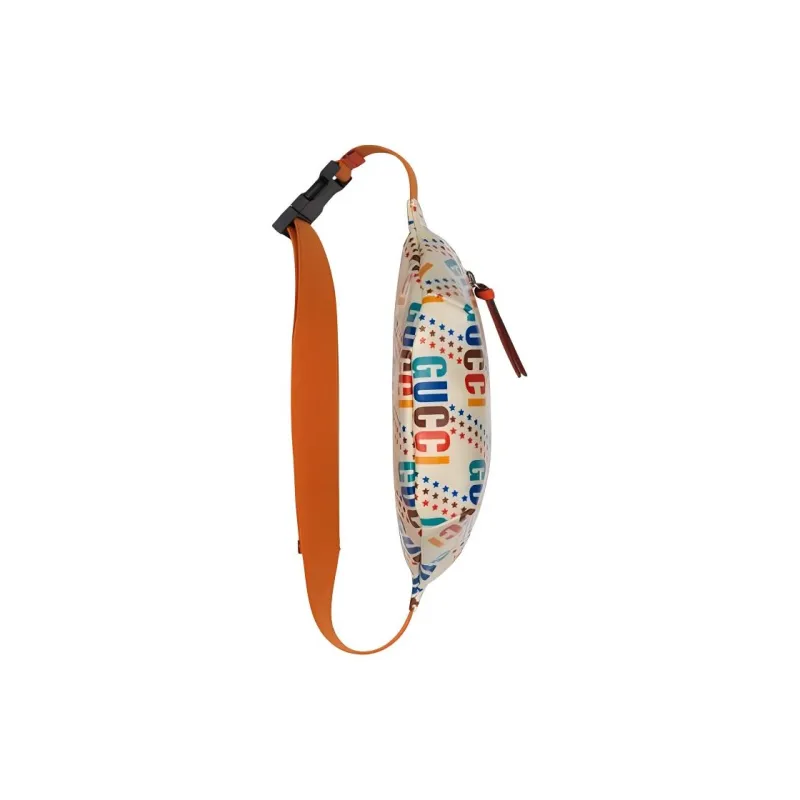 GUCCI Canvas With Leather Fanny Pack, Sling Bag, Kids' Bag Kids' Ecru & Orange-2