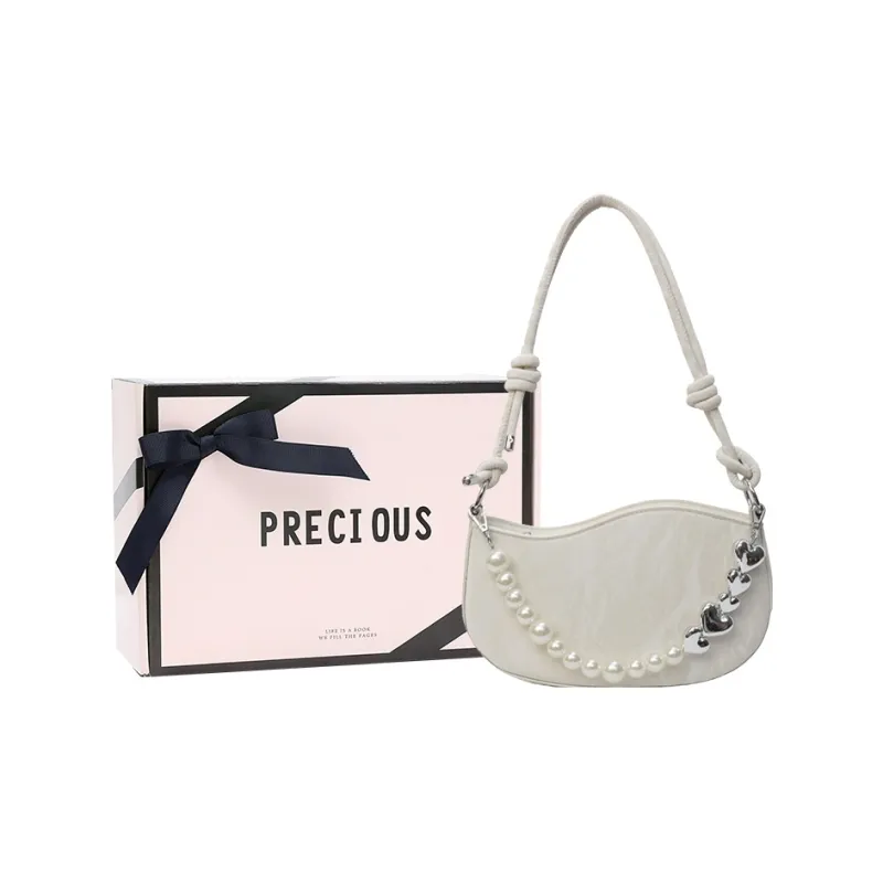 DCLOUD PU Crossbody Bag Shoulder Bag Medium Size Women's White Box/Pink Box-0