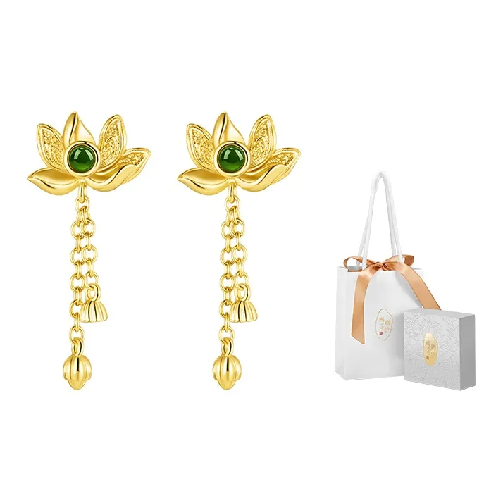 MAMADESHOUHU Hetian Jade Earrings Jasper Women's-3