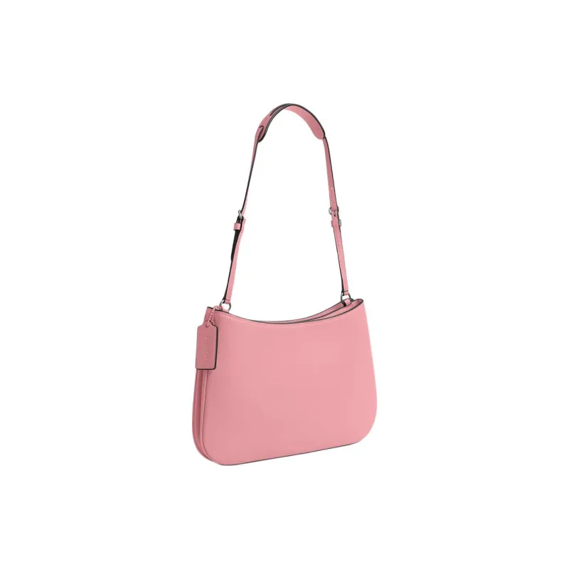 COACH Penelope Smooth Leather Handbag, Shoulder Bag Medium Size Women's Silver & Floral Pink-1