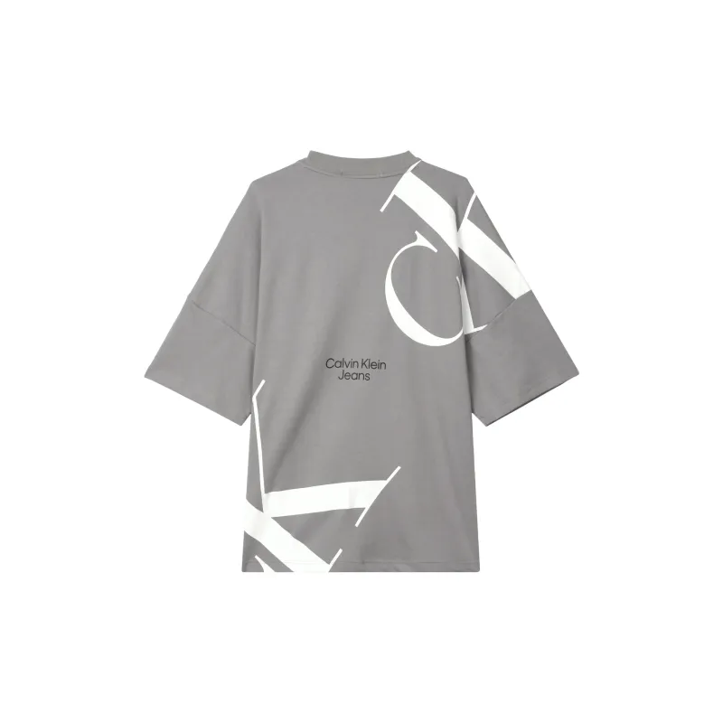 CALVIN KLEIN Drop Shoulder Sleeve T Shirt Men's Gray-1