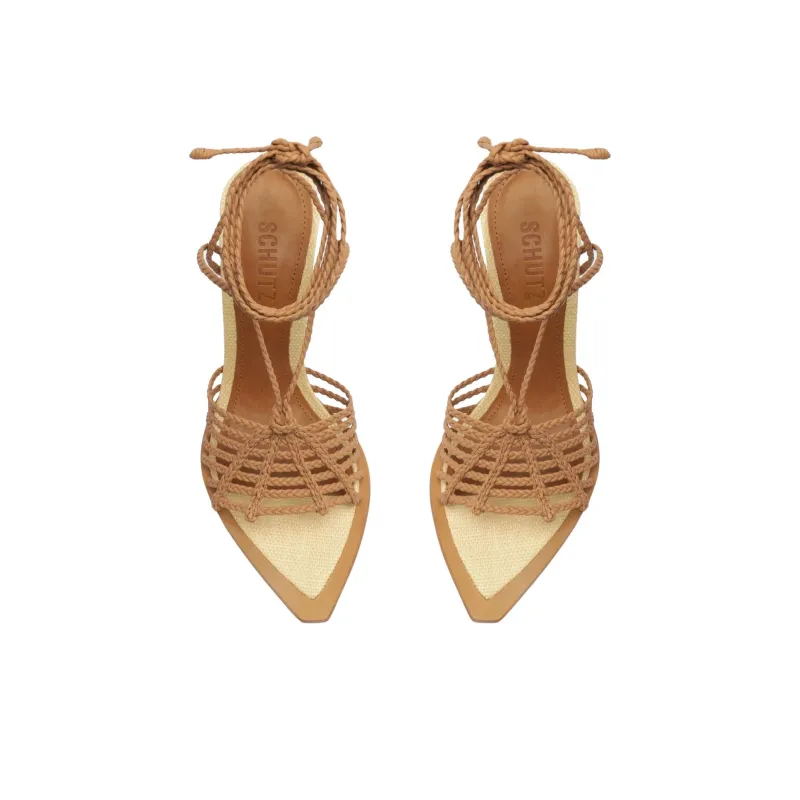 Schutz Adele Strap Sandals 11cm Women's Brown-4