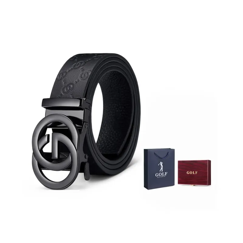 GOLF Cow Leather Automatic Buckle Belt Men's Multicolor Width  3.5cm-6